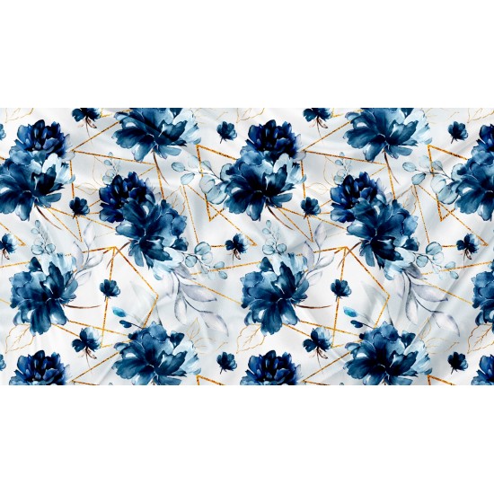 Printed Cuddle Squish Floral Géométrique Bleu - PRINT IN QUEBEC IN OUR WORKSHOP
